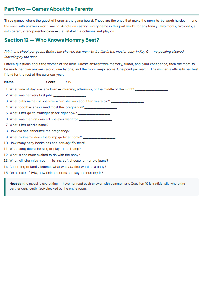 Baby Shower Games Printable Pack: 25 Ready-to-Play Games — sample page 3
