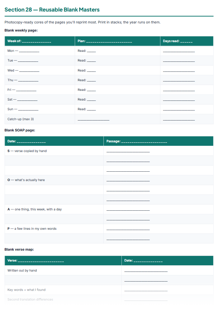 Bible Reading Plan & Scripture Study Kit (Printable PDF) — sample page 1
