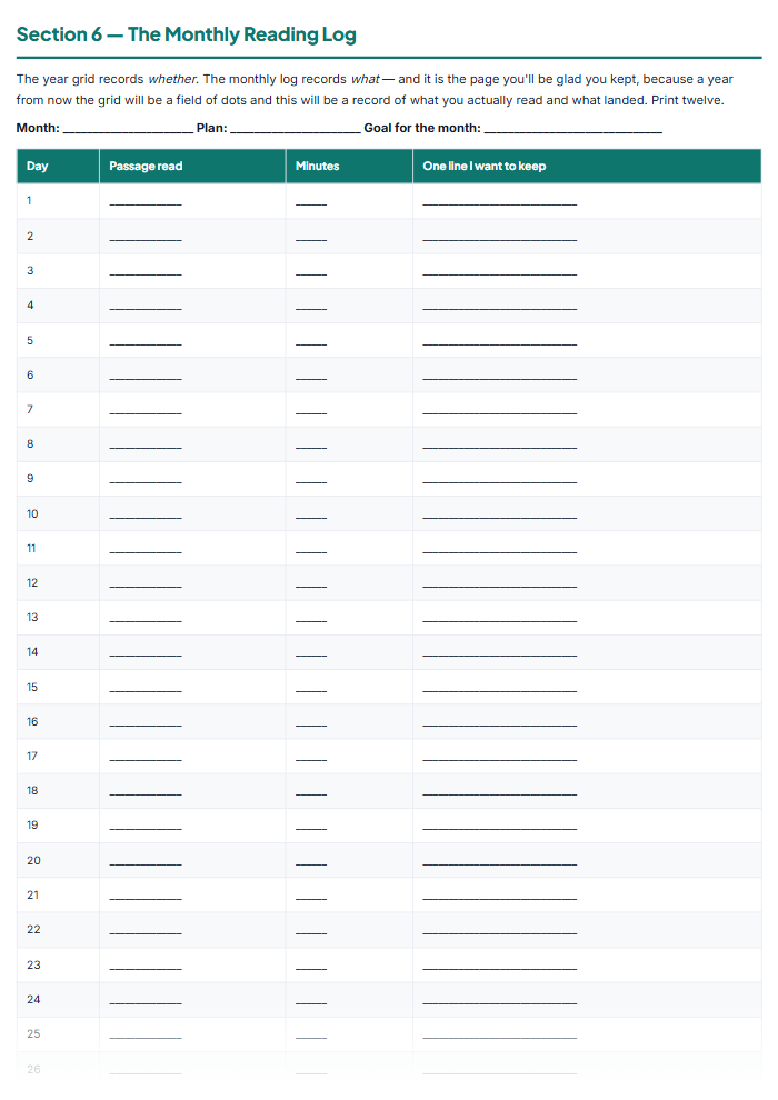 Bible Reading Plan & Scripture Study Kit (Printable PDF) — sample page 2