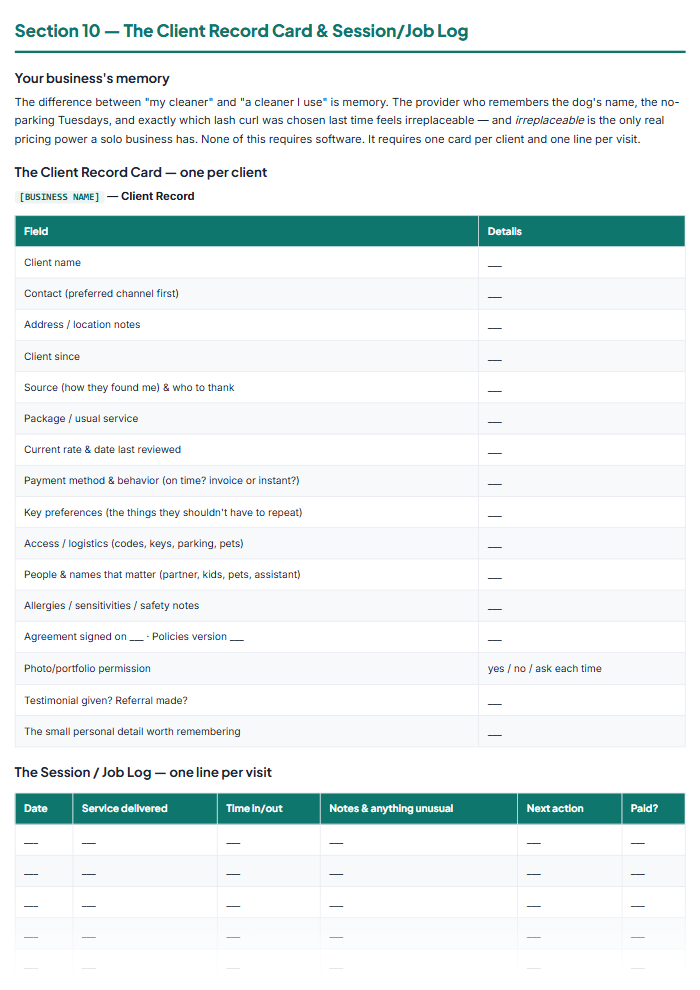 Client Intake Form Templates & Onboarding Pack — sample page 2