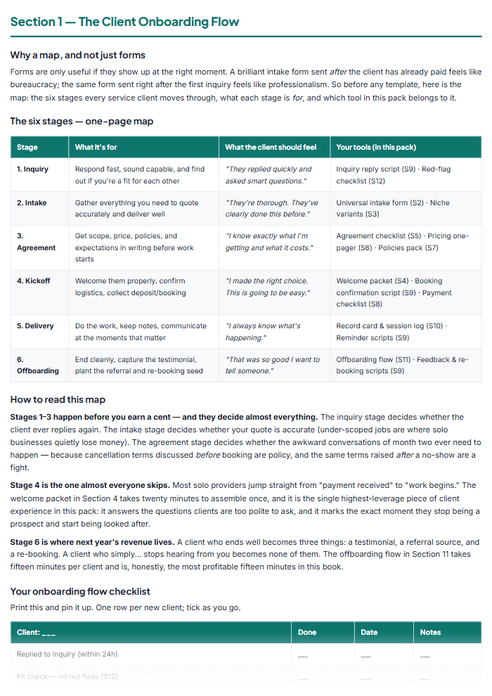 Client Intake Form Templates & Onboarding Pack — sample page 3