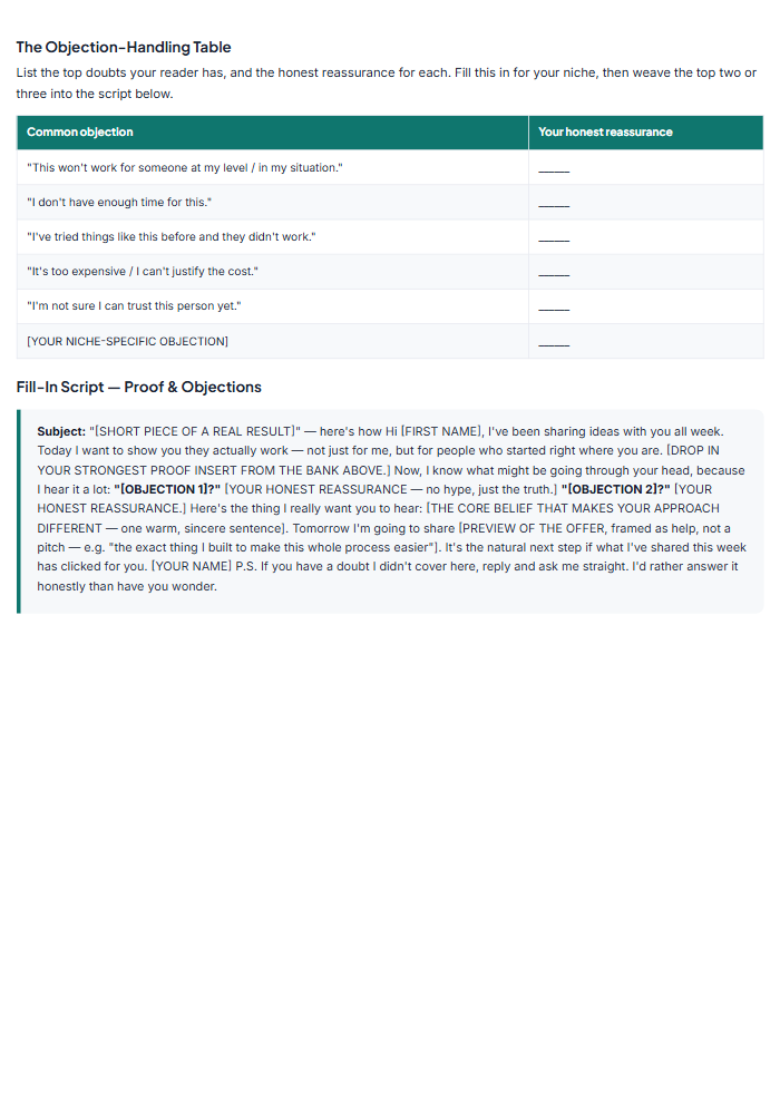 Email Welcome Sequence Kit: 5-Email Fill-In Scripts — sample page 1