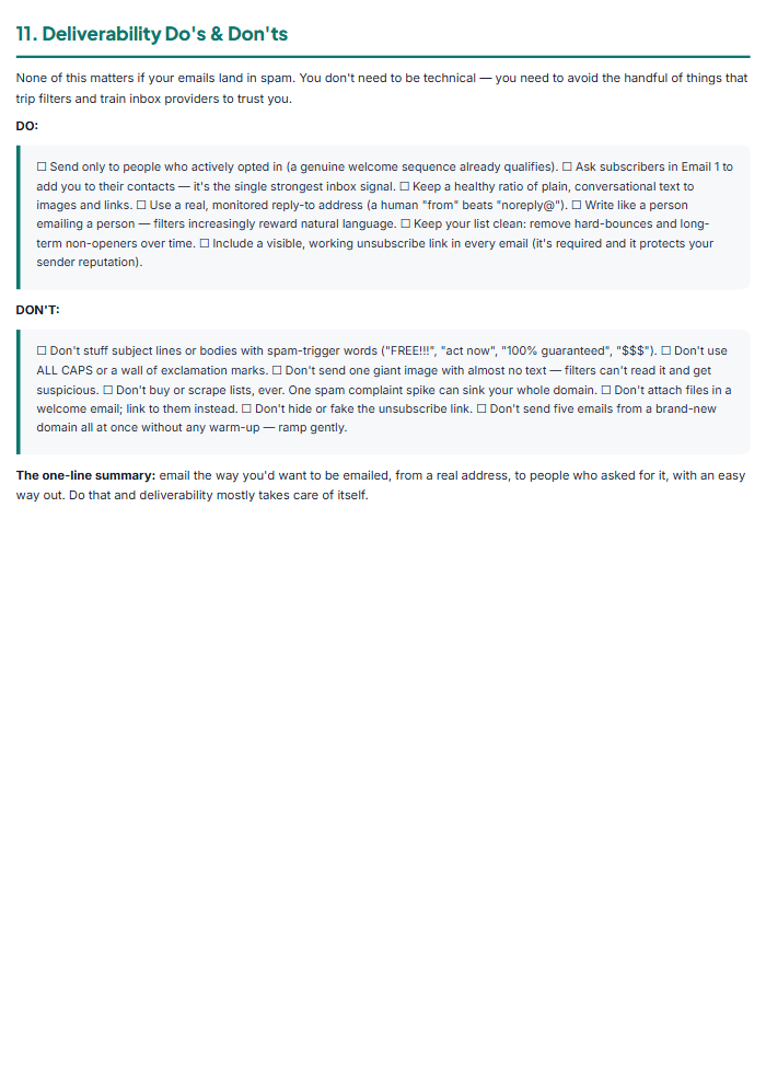 Email Welcome Sequence Kit: 5-Email Fill-In Scripts — sample page 3