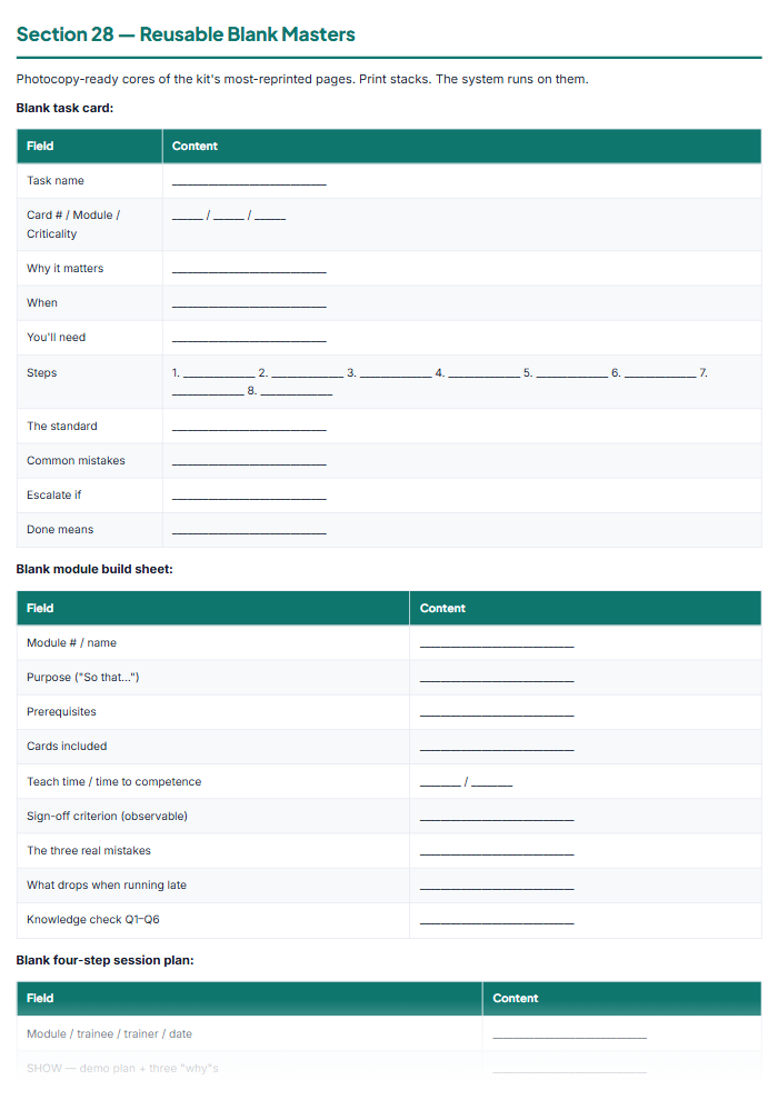 Employee Training Manual Template & Onboarding Kit (PDF) — sample page 1