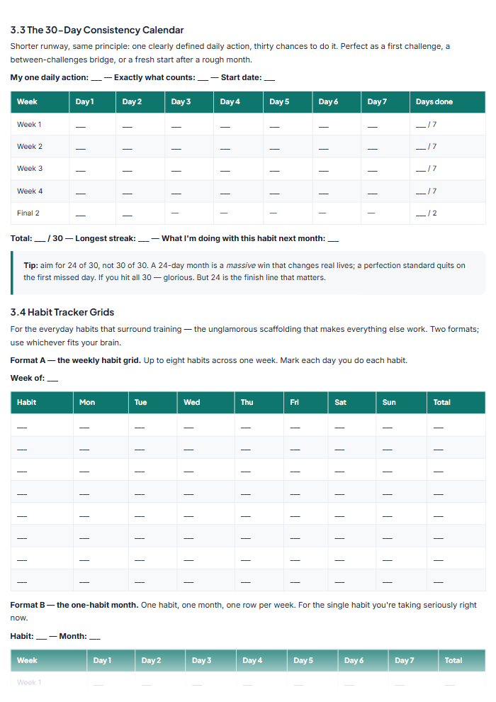 Fitness Planner & Workout Log Printables (PDF) — sample page 2