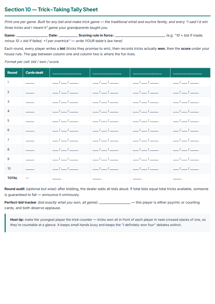 Game Night Score Sheets: Bunco, Dice & Card Game Pads — sample page 3
