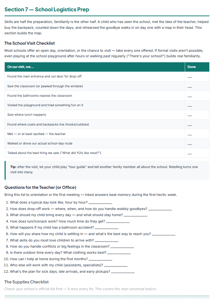 Kindergarten Readiness Checklist & Prep Workbook (Printable) — sample page 3