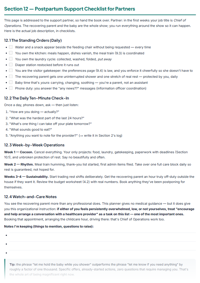 Pregnancy Planner & Baby Prep Checklists (Printable PDF) — sample page 2