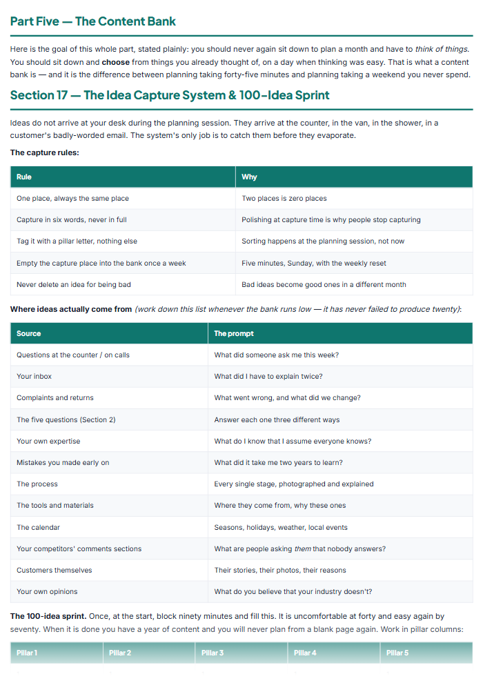 Social Media Content Calendar & Post Planner (Printable PDF) — sample page 2